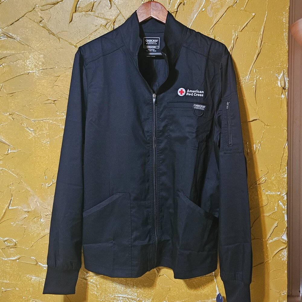 Revolution ARC Zip Up Solid Scrub Jacket by Cherokee Workwear Men's Size Medium